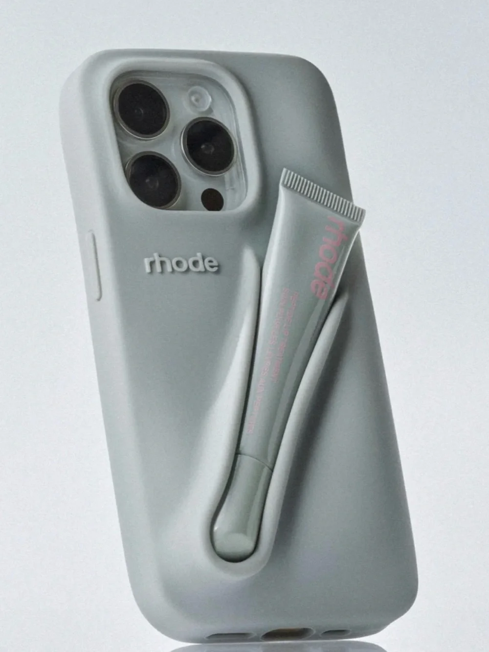 RHODE Light Gray Silicone iPhone Case with Built-In Loop